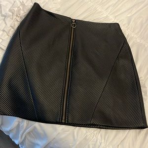Rachel Roy faux black leather textured mini skirt